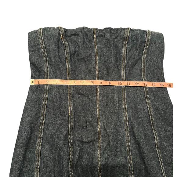 Forever 21 Denim Strapless Mini Dress Size Large - Picture 4 of 7